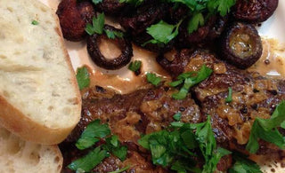 What's For Dinner Tonight- Steak Au Poivre & Crispy Mushrooms