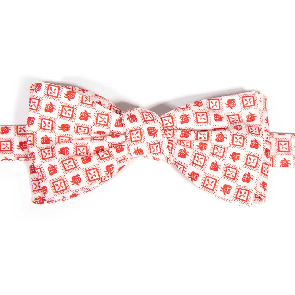 1940s Strawberry Check Bow