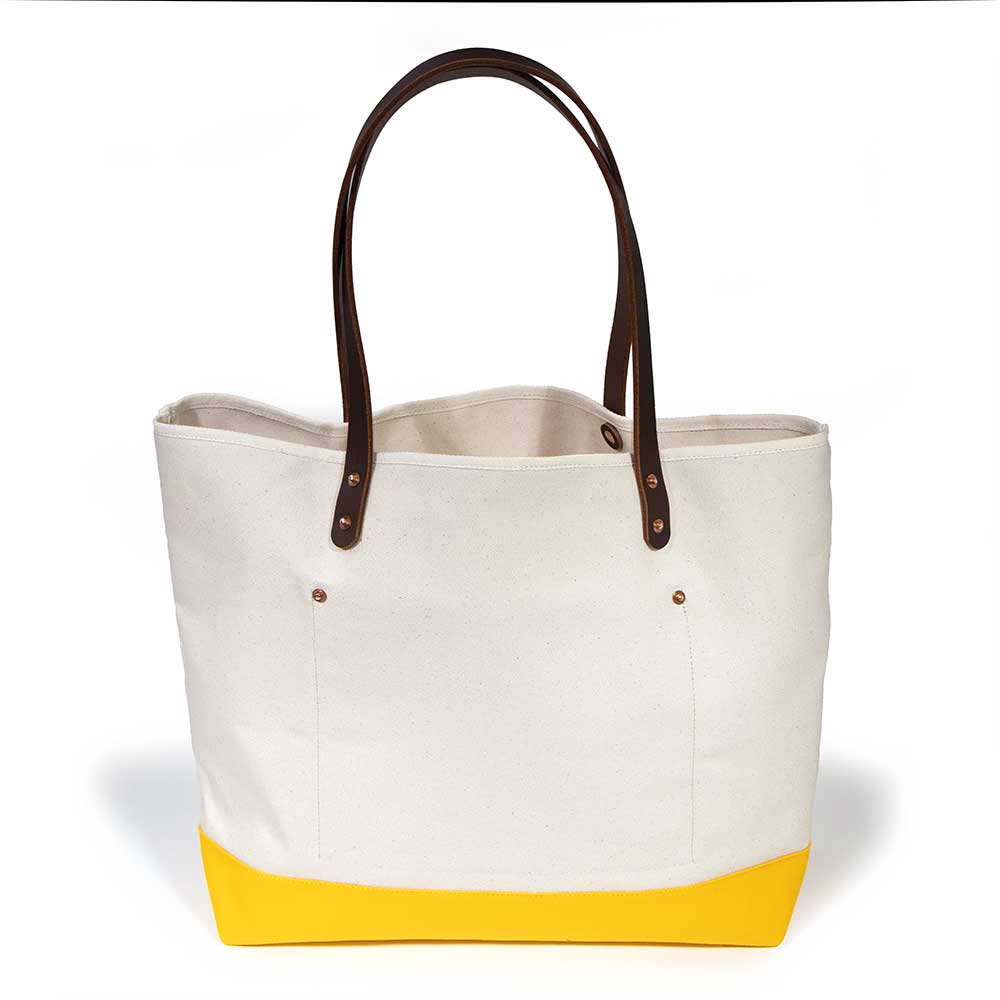 All Day Bucket Tote-Natural/Solar Yellow