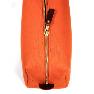 Flame Orange Solid Canvas Travel Toiletry Dopp Kit Bag