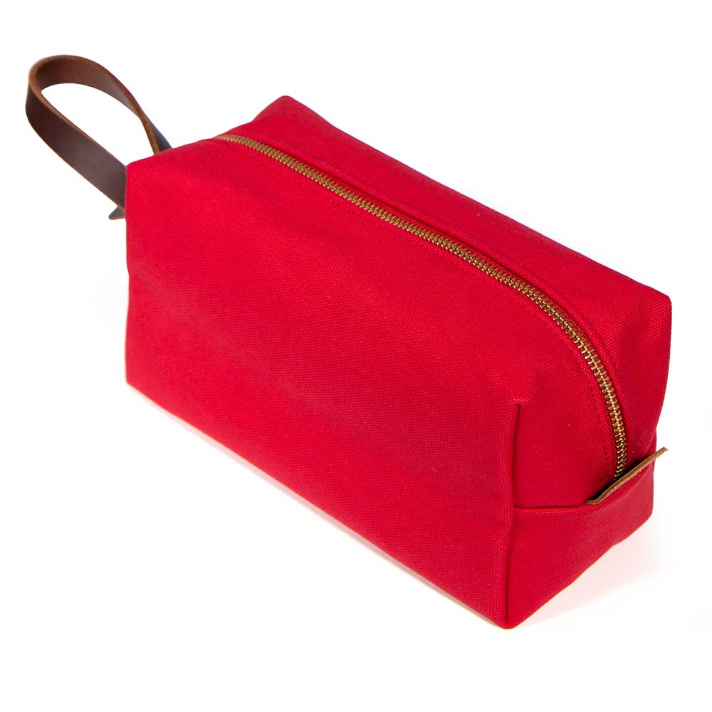Classic Red Canvas Travel Kit