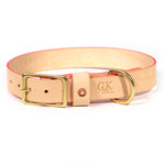 General Knot & Co. Dog Collars Blonde Leather Dog Collar - Neon Pink