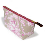 Sand and Rose Toile Travel Clutch