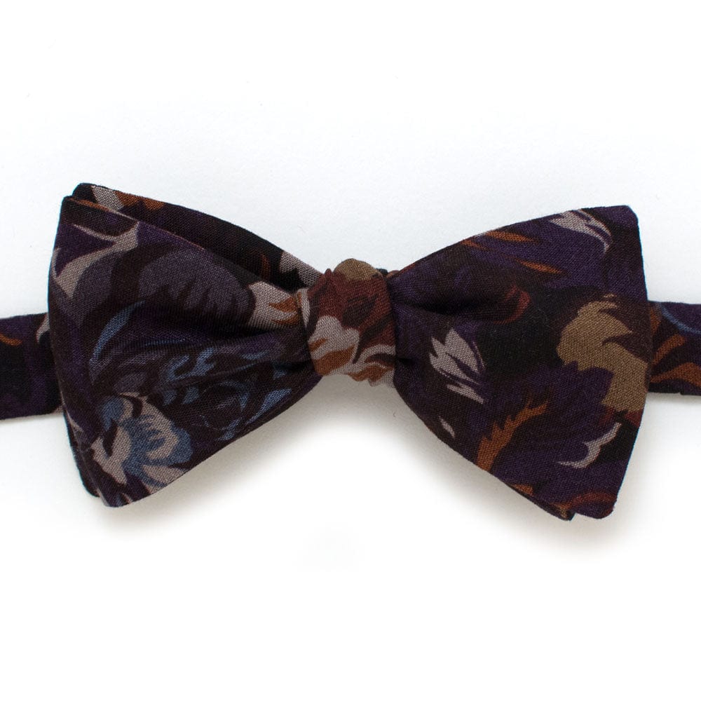 General Knot & Co. 2.5" W" - 13.5-18.5" adjustable band / Black Multi 1930s Midnight Floral Bow