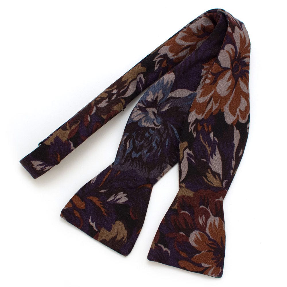 General Knot & Co. 2.5" W" - 13.5-18.5" adjustable band / Black Multi 1930s Midnight Floral Bow