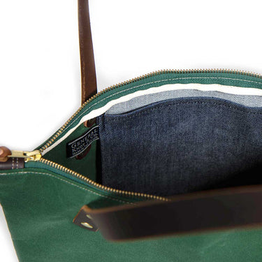 General Knot & Co. Bags One Size / Green Tennis Green Waxed Canvas Portfolio Tote