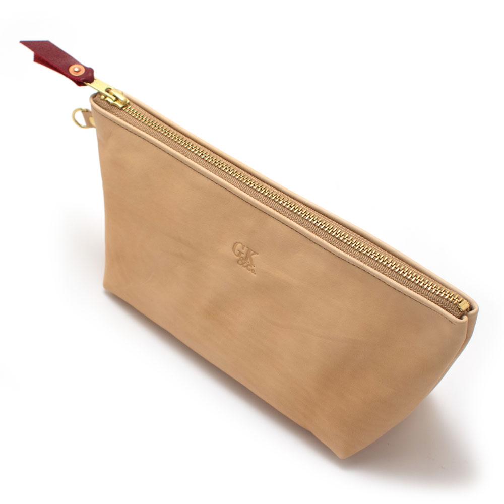 General Knot & Co. Bags One Size / Natural Blonde Leather Zipper Clutch