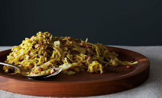 Our latest dinner obsession... Creamy Cabbage with Pancetta & Caraway Seeds