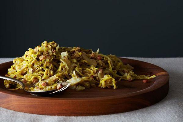Our latest dinner obsession... Creamy Cabbage with Pancetta & Caraway Seeds