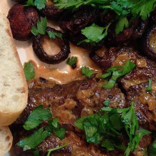 What's For Dinner Tonight- Steak Au Poivre & Crispy Mushrooms