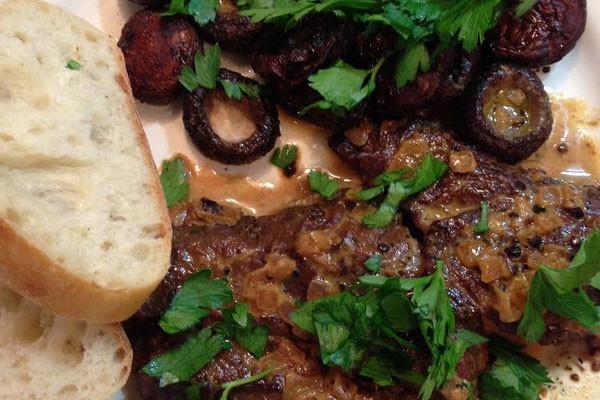 What's For Dinner Tonight- Steak Au Poivre & Crispy Mushrooms