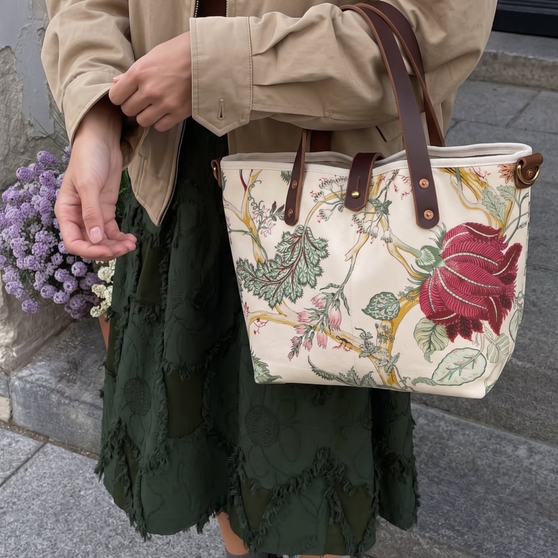 Botanique Floral Print Mini Tote