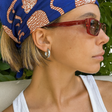 Blue Roaming Tigers Block Print Bandana