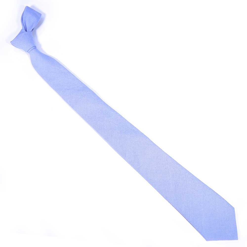 Powder Blue Washed Linen Necktie