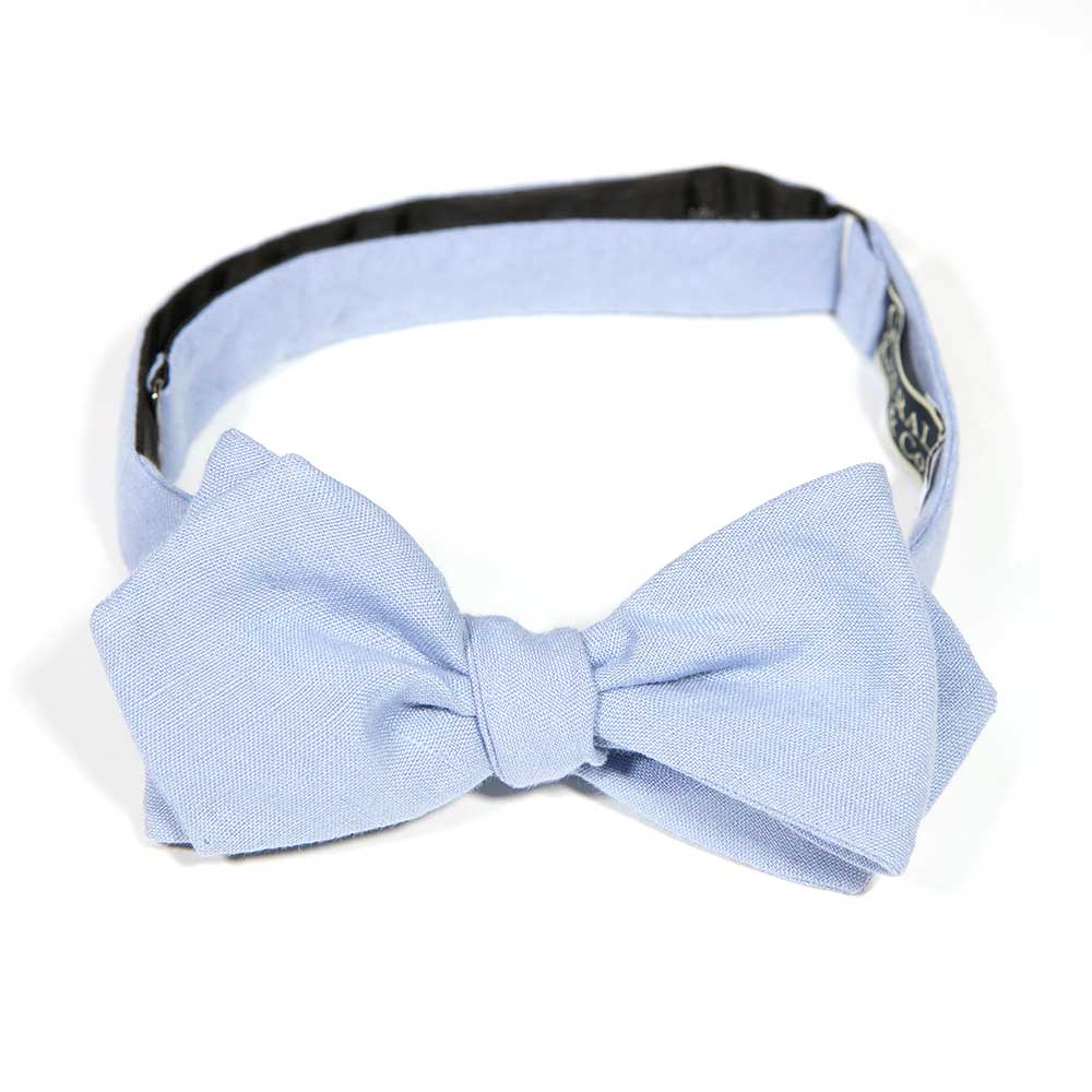 Powder Blue Washed Linen Bow Tie
