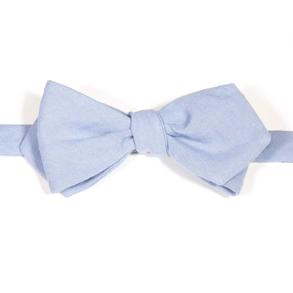 Powder Blue Washed Linen Bow Tie
