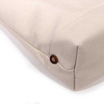 Detail Neutral off-white tote in natural canvas with brown leather straps