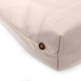 Detail Neutral off-white tote in natural canvas with brown leather straps