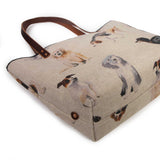 Dog Park All Day Tote resting on its side, showing the base and corner rivet