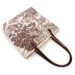 Country Horse All Day Tote from above, toile scene across the full face of the bag