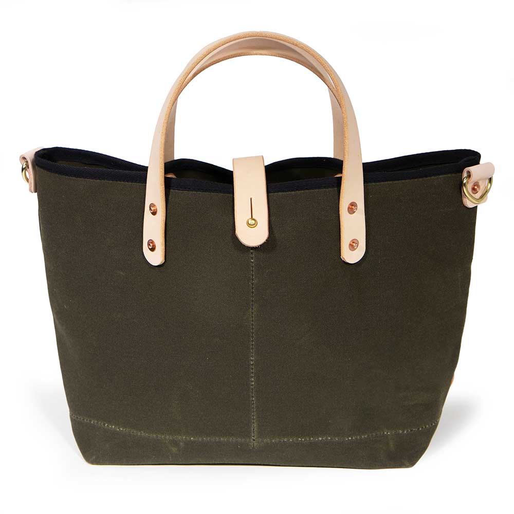 Army Green Waxed Canvas All Day Mini Tote