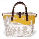 Seaside Toile Mini Tote-Gold