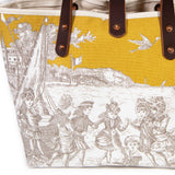 Seaside Toile Mini Tote-Gold