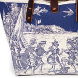 Seaside Toile Mini Tote-Sapphire