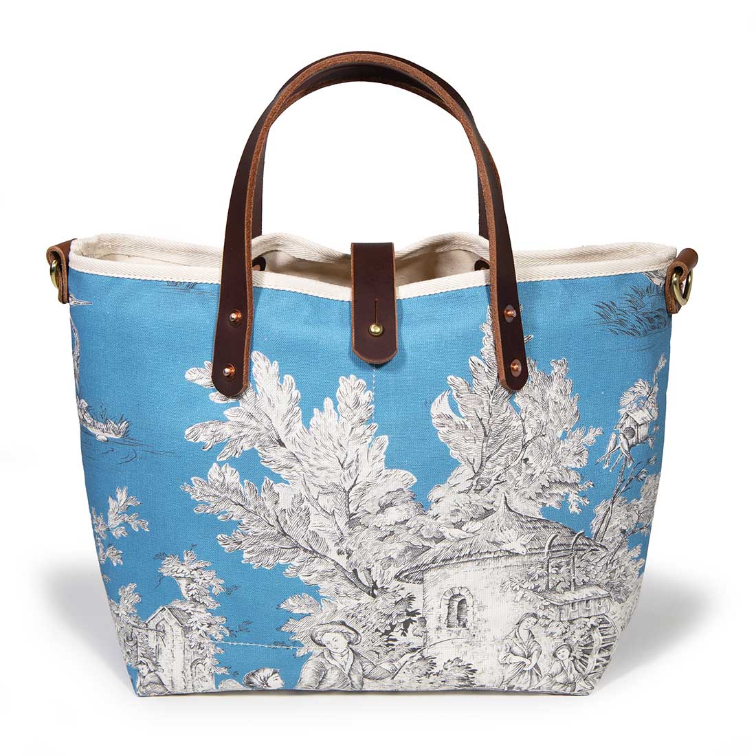 Vintage Cerulean Toile All Day Mini Tote