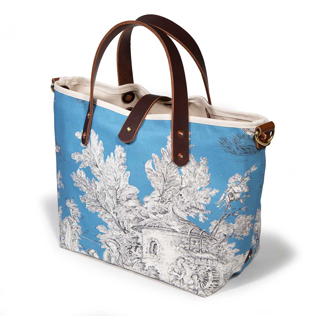 Vintage Cerulean Toile All Day Mini Tote