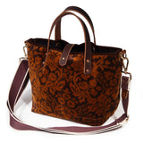 Luxe Velvet Mini Tote-Plum Floral