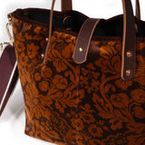 Luxe Velvet Mini Tote-Plum Floral