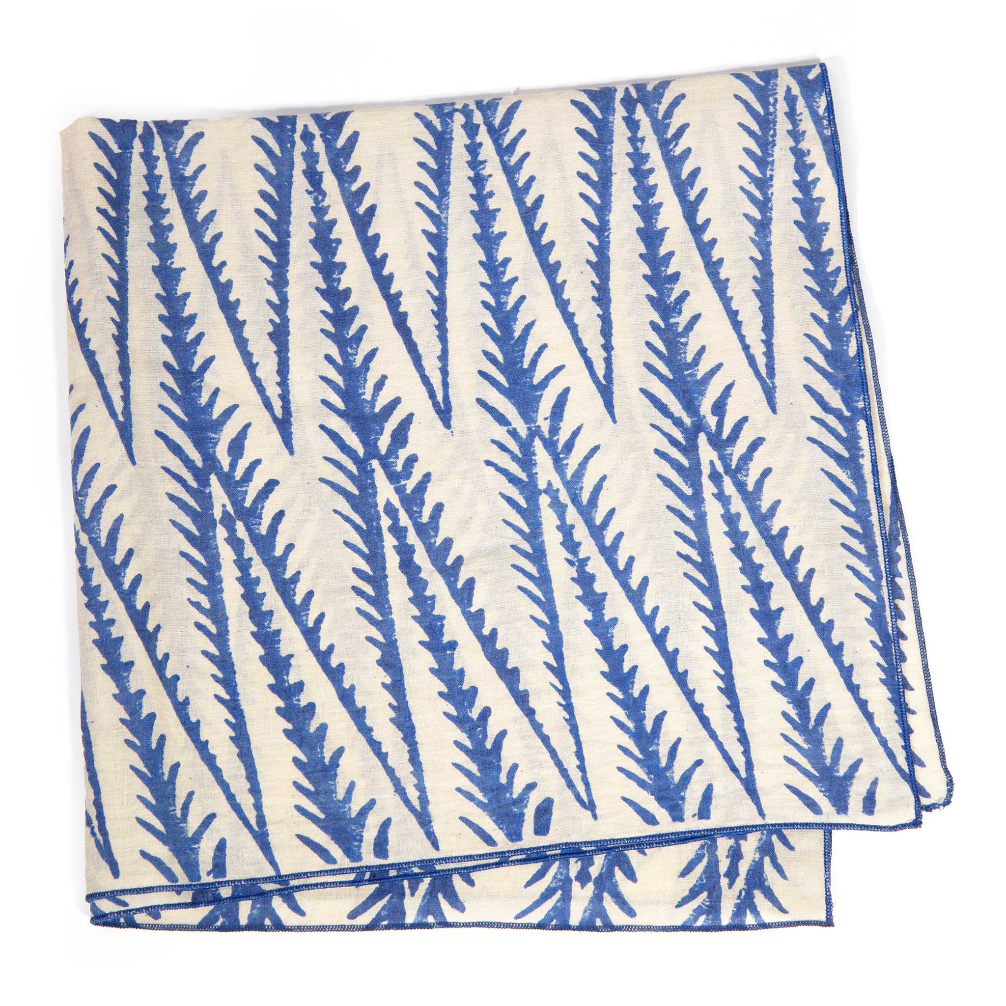 Blue Geo Block Print Bandana