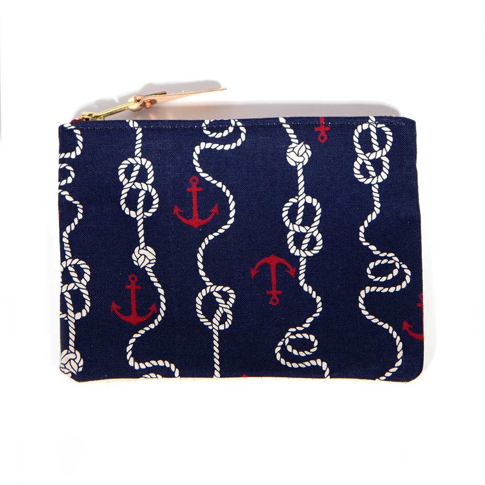 General Knot & Co. Apparel & Accessories One Size / Multi/Navy Nautical Navy Zipper Pouch