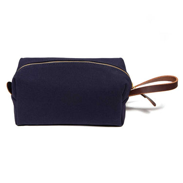 Navy Blue Solid Canvas Travel Toiletry Dopp Kit Bag
