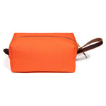 Flame Orange Solid Canvas Travel Toiletry Dopp Kit Bag