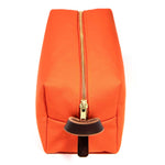 Flame Orange Solid Canvas Travel Toiletry Dopp Kit Bag