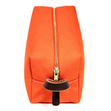 Flame Orange Solid Canvas Travel Toiletry Dopp Kit Bag