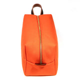 Flame Orange Solid Canvas Travel Toiletry Dopp Kit Bag