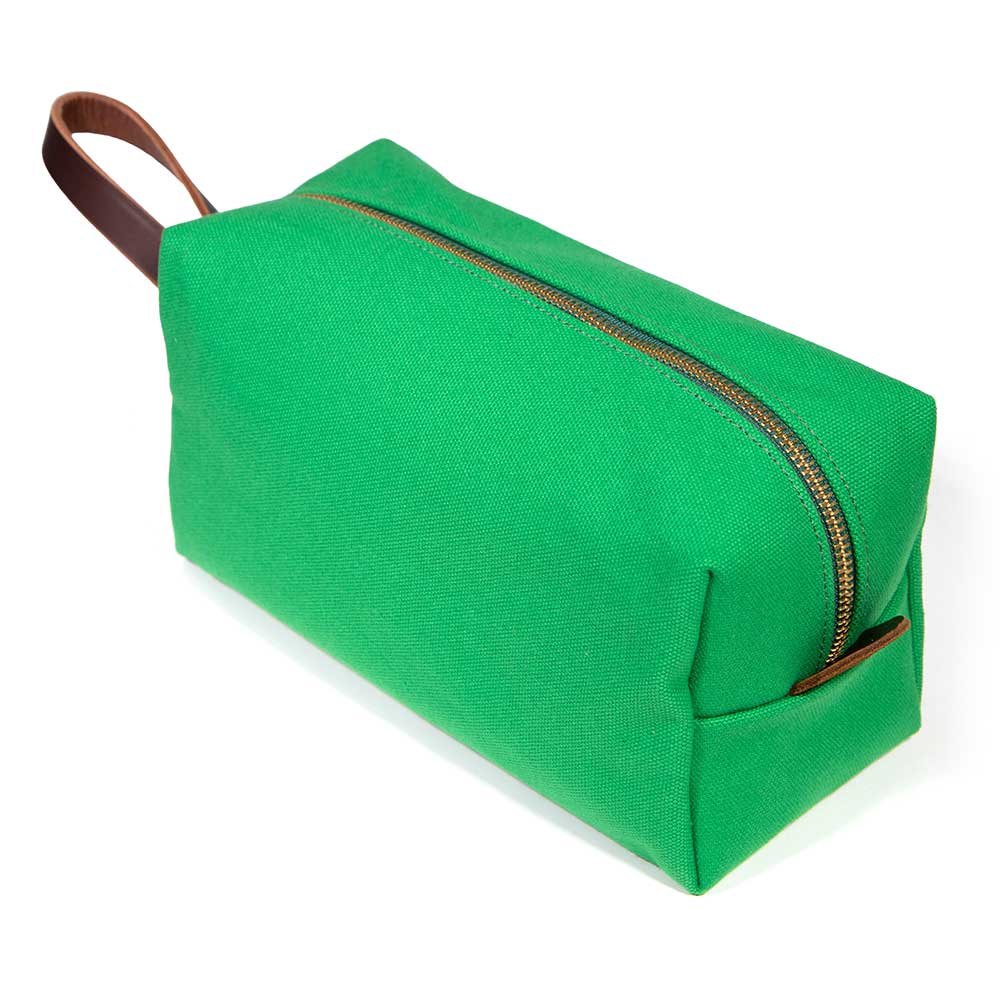 Kelly Green Canvas Travel Kit