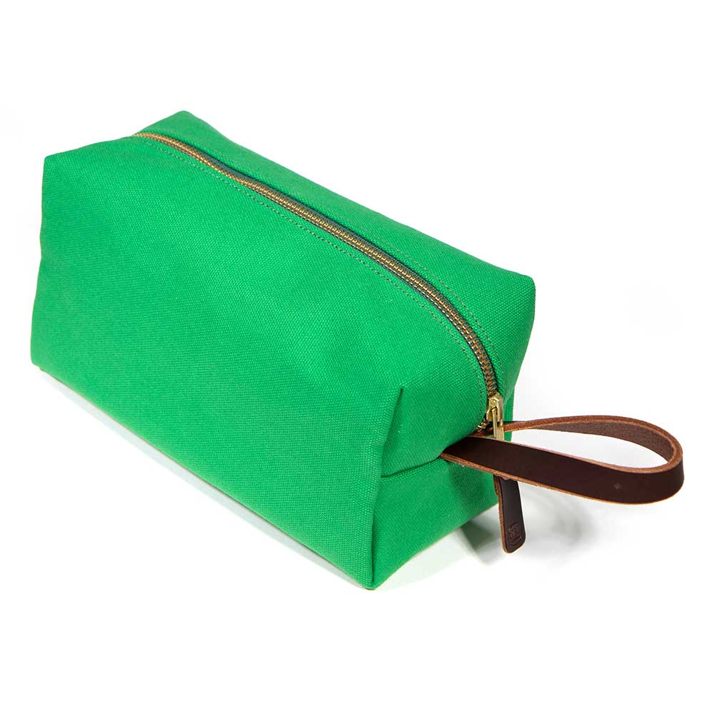 Kelly Green Canvas Travel Kit