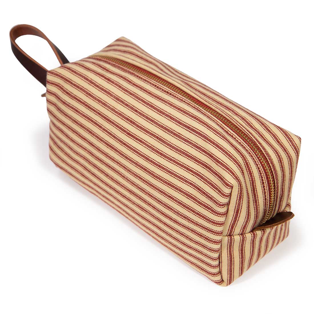 Barn Red Ticking Stripe Travel Kit