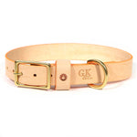 General Knot & Co. Dog Collars Blonde Leather Dog Collar - Neon Orange