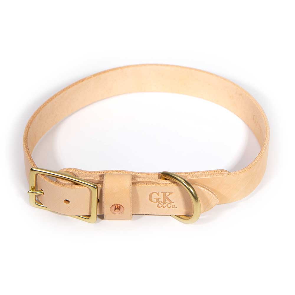 General Knot & Co. Dog Collars Blonde Leather Dog Collar -Natural