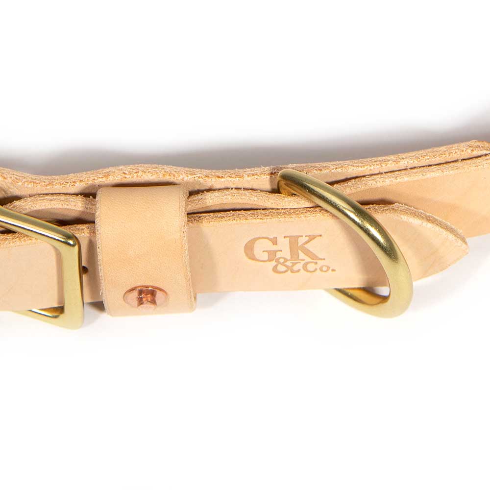 General Knot & Co. Dog Collars Small / Natural Blonde Leather Dog Collar -Natural