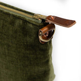 Everyday Velvet Clutch- Dark Olive