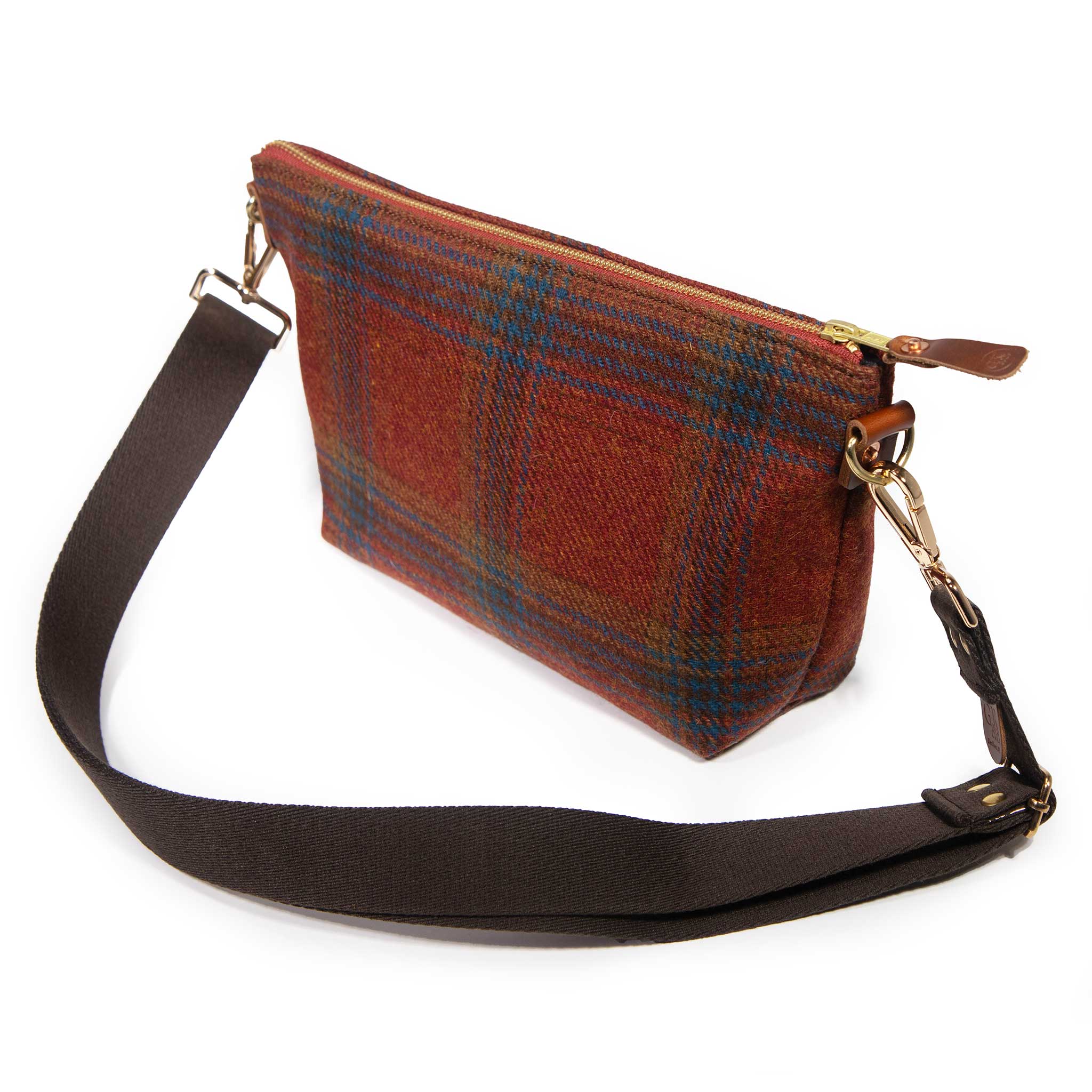 Everyday Wool Clutch- Brick Plaid