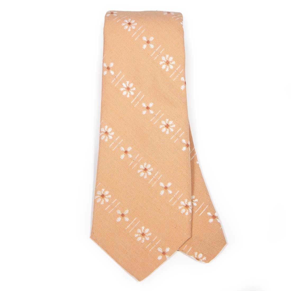 Midsummer Floral Necktie-Cantaloupe