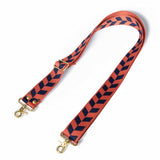 Cotton Chevron Webbing Cross Body/Shoulder Strap- Navy/Papaya