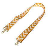 Cotton Chevron Webbing Cross Body/Shoulder Strap- Gold/Ivory
